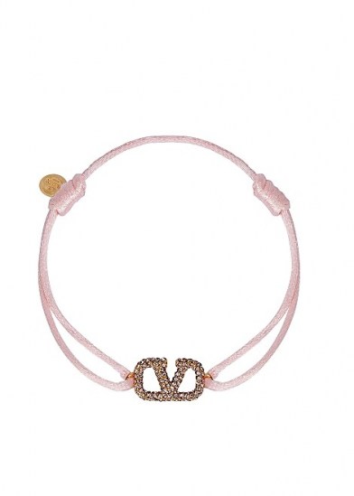 VALENTINO Valentino Garavani VLogo pink bracelet / designer cord bracelets