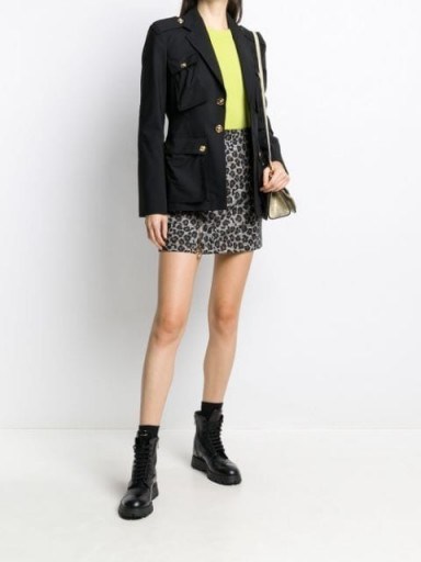 Versace Animalier houndstooth mini skirt / leopard print skirts - flipped