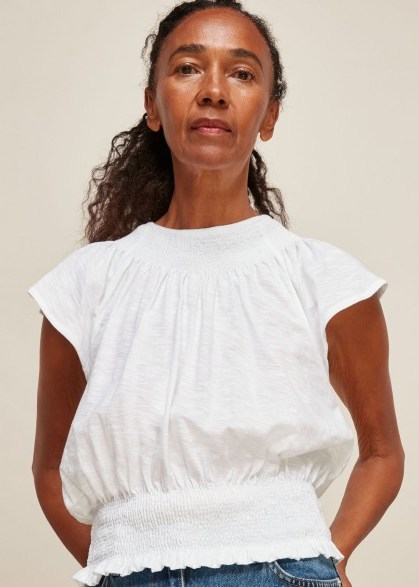 WHISTLES BLAISE ROUCHED TOP / feminine tops / summer wardrobe essentials - flipped