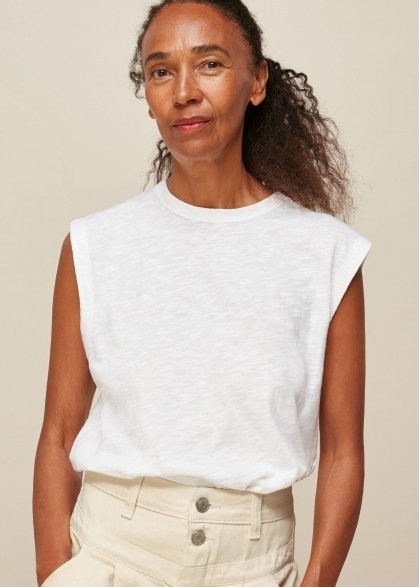 WHISTLES EASY MUSCLE VEST TOP / essential white T-shirt - flipped