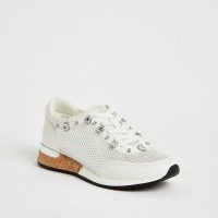 RIVER ISLAND White mesh gem runner trainers / embellished sneakers