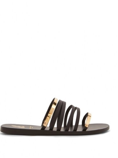 ANCIENT GREEK SANDALS X Yiannis Sergakis metal-snake leather slides ~ glamorous strappy slide ~ chic poolside sandals - flipped