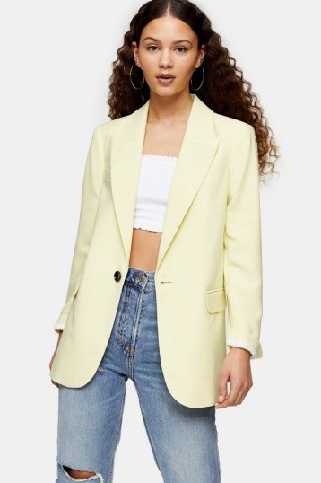 Topshop Yellow Single Breasted Suit Blazer ~ blazers ~ jackets - flipped
