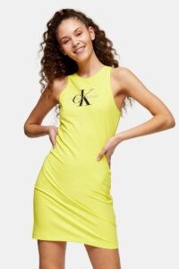 Yellow Tank Dress By Calvin Klein – Topshop fashion