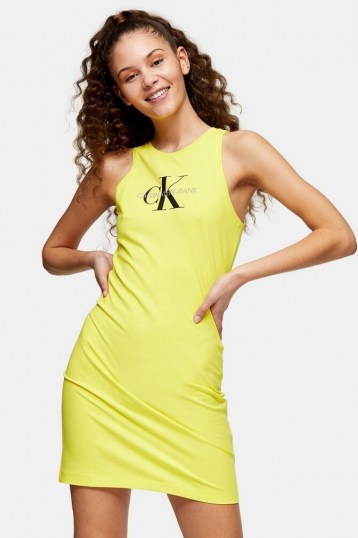Yellow Tank Dress By Calvin Klein – Topshop fashion