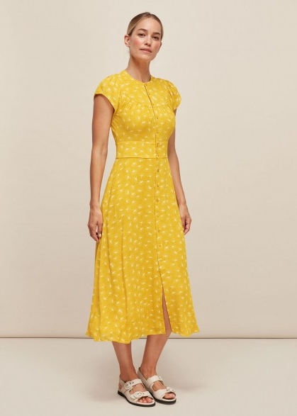 WHISTLES ISLA DANDELION DRESS / yellow summer dresses