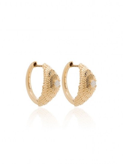 Yvonne Léon Sea Urchin 18kt gold diamond hoop earrings - flipped