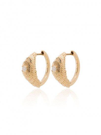 Yvonne Léon Sea Urchin 18kt gold diamond hoop earrings