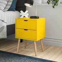 Lalani 2 Drawer Bedside Table – Zipcode Design – Wayfair – Sleek lines, a modern silhouette and Scandinavian-inspired design make this bedside table a stylish addition to any room in the home. It works just as well by a sofa or in a dining area corner as it does by the bed, and features two drawers along with ample display space on its surface