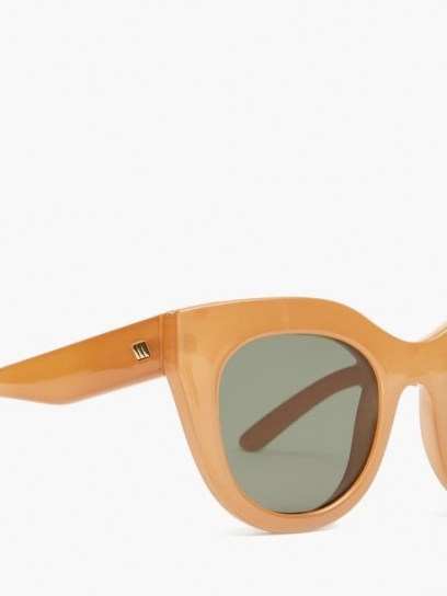 LE SPECS Air Heart oversized cat-eye sunglasses in caramel brown ~ vintage look eyewear