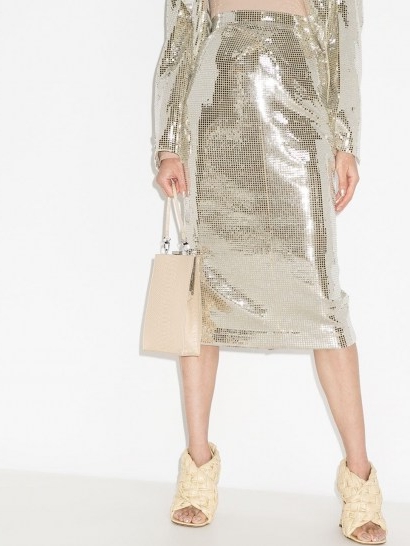 ANOUKI disco ball midi pencil skirt / glittering silver skirts ❤️