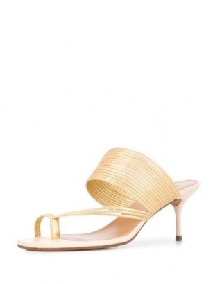 Aquazzura Sunny sandals 60mm in cream / gold - flipped