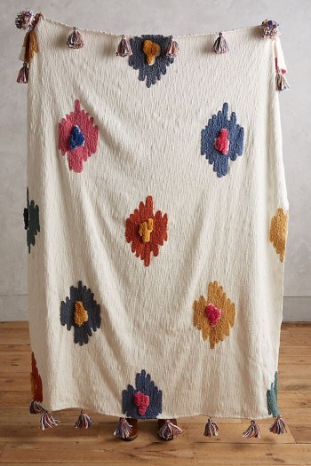 Anthropologie Dal Throw ~ tasseled bohemian throws ~ textured fabrics ~ boho soft furnishings
