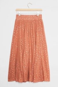 Kaley Shimmer Maxi Skirt Terra Cotta / shimmering terracotta skirts