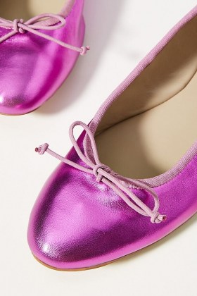 Guilhermina Mirabelle Ballet Flats Pink ~ metallic ballerinas ~ flat pumps