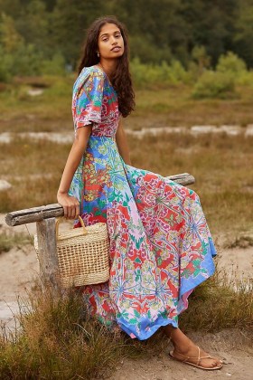Anthropologie Amandine Maxi Dress – mixed floral print dresses - flipped