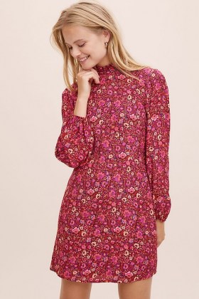 Anthropologie Molly Tunic Dress in Pink | retro dresses | vintage style floral prints