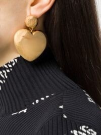 Balenciaga BB heart earrings / large logo statement hearts