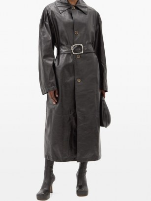 MARNI Belted black leather trench coat ~ Matrix inspired coats - flipped