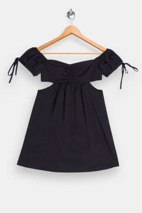 TOPSHOP Black Cut Out Puff Mini Dress ~ lbd ~ party dresses