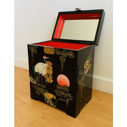 Hand-painted in cranes artistry jewellery box by Bloomsbury Market - flipped