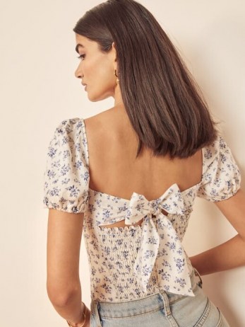 REFORMATION Casterly Top Gracie / floral back tie tops