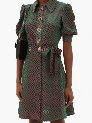 BATSHEVA Checked devoré-velvet mini dress – vintage style dresses