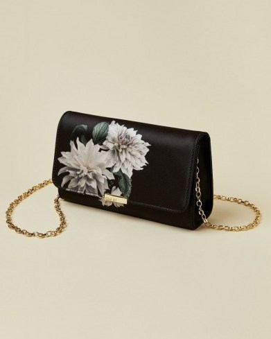 TED BAKER PARYA Clove evening bag / floral chain strap bags - flipped
