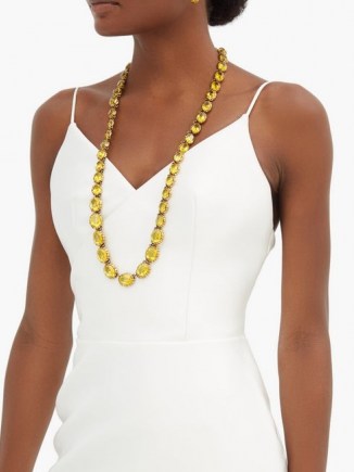 GUCCI Yellow crystal-embellished necklace ~ longline necklaces ~ chunky coloured crystals ~ glamour ~ glamorous jewellery - flipped