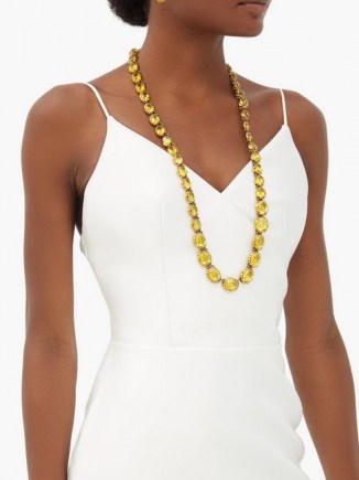 GUCCI Yellow crystal-embellished necklace ~ longline necklaces ~ chunky coloured crystals ~ glamour ~ glamorous jewellery
