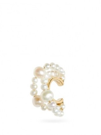 COMPLETEDWORKS Cumulus pearl & 14kt gold-vermeil ear cuff | freshwater pearls | feminine ear cuffs - flipped