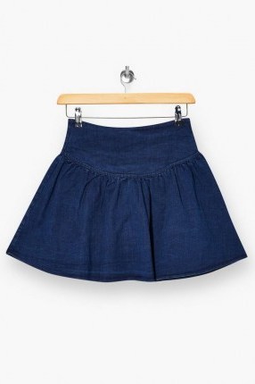 Topshop Denim Gathered Mini Skirt - flipped
