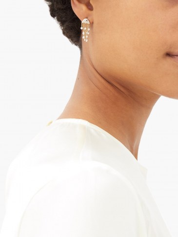 YVONNE LÉON Diamond & 18kt gold jellyfish earrings / ocean inspired jewellery
