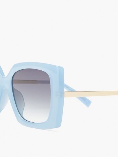 LE SPECS Discomania blue oversized square acetate sunglasses – glamorous 70s style eyewear ~ seventies look glamour - flipped