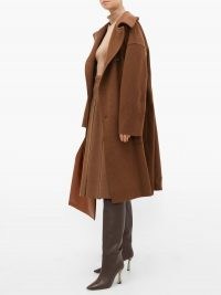 CONNOLLY Double-breasted wool coat in brown ~ boxy drop shoulder winter coats