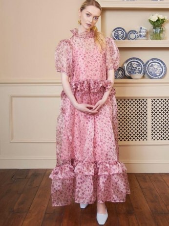 SISTER JANE Sugar Fete Ruffle Maxi Dress ~ pink vintage style dresses - flipped