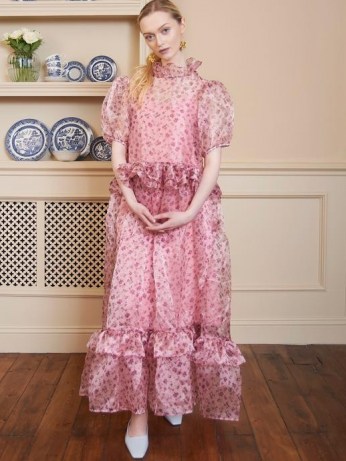 SISTER JANE Sugar Fete Ruffle Maxi Dress ~ pink vintage style dresses