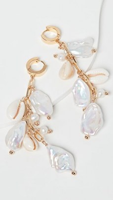 Eliou Liliane Earrings ~ pearl and shell drops ~ statement jewellery - flipped