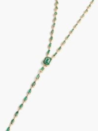 SHAY Emerald & 18kt gold illusion drop necklace ~ luxe longline necklaces ~ green gemstones