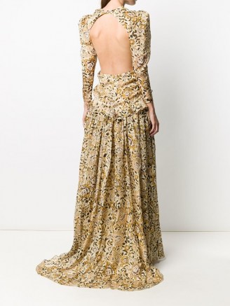 Etro floral-print open back gown