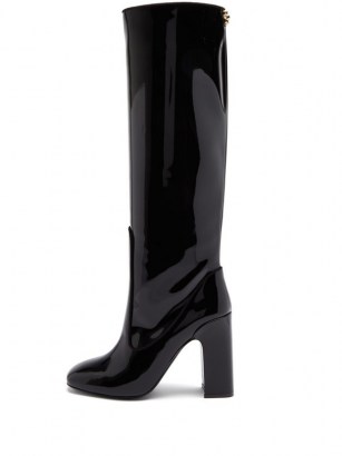 FABRIZIO VITI Farrah knee-high patent-leather boots in black / high shine winter footwear - flipped