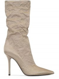 FENTY Parachute boots ~ crinkled metallic stiletto heel boot
