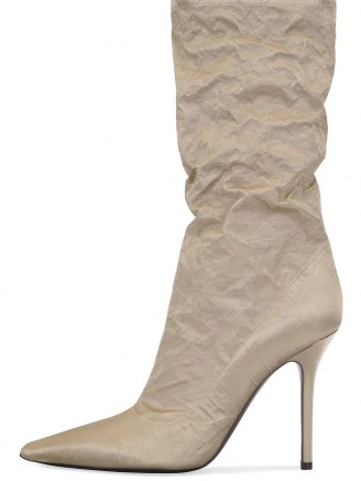 FENTY Parachute boots ~ crinkled metallic stiletto heel boot - flipped