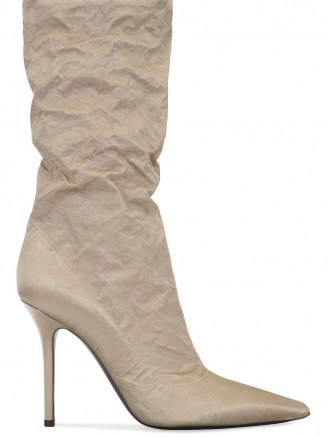 FENTY Parachute boots ~ crinkled metallic stiletto heel boot