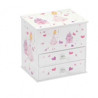 Beatrice Princess and Castle Chest Style Musical Jewellery Box by Harriet Bee - flipped