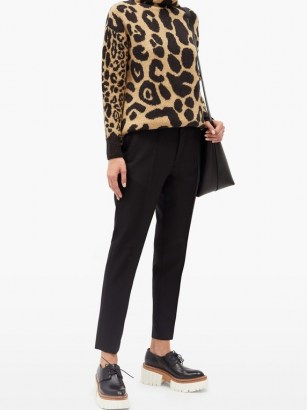 STELLA MCCARTNEY High-neck leopard-print sweater – animal prints – funnel neck sweaters - flipped