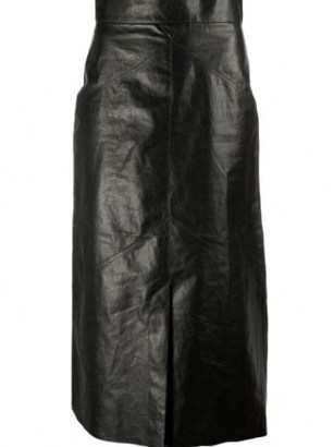 Isabel Marant faux-leather mid-length pencil skirt in black - flipped