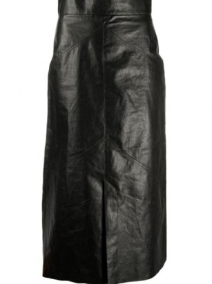 Isabel Marant faux-leather mid-length pencil skirt in black