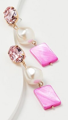 Jennifer Behr Spade Earrings Fuchsia ~ long pink beaded drops ~ statement jewellery - flipped