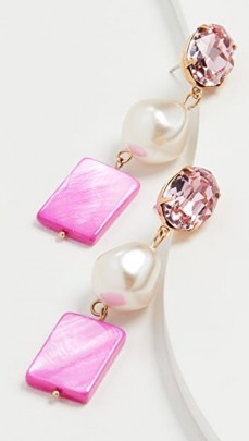 Jennifer Behr Spade Earrings Fuchsia ~ long pink beaded drops ~ statement jewellery